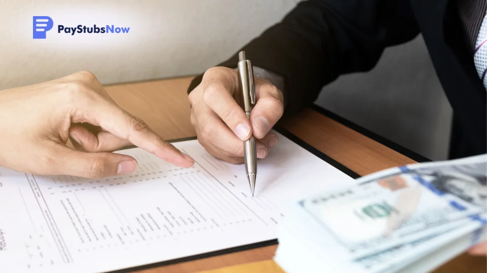 A person signing a sign-on bonus document