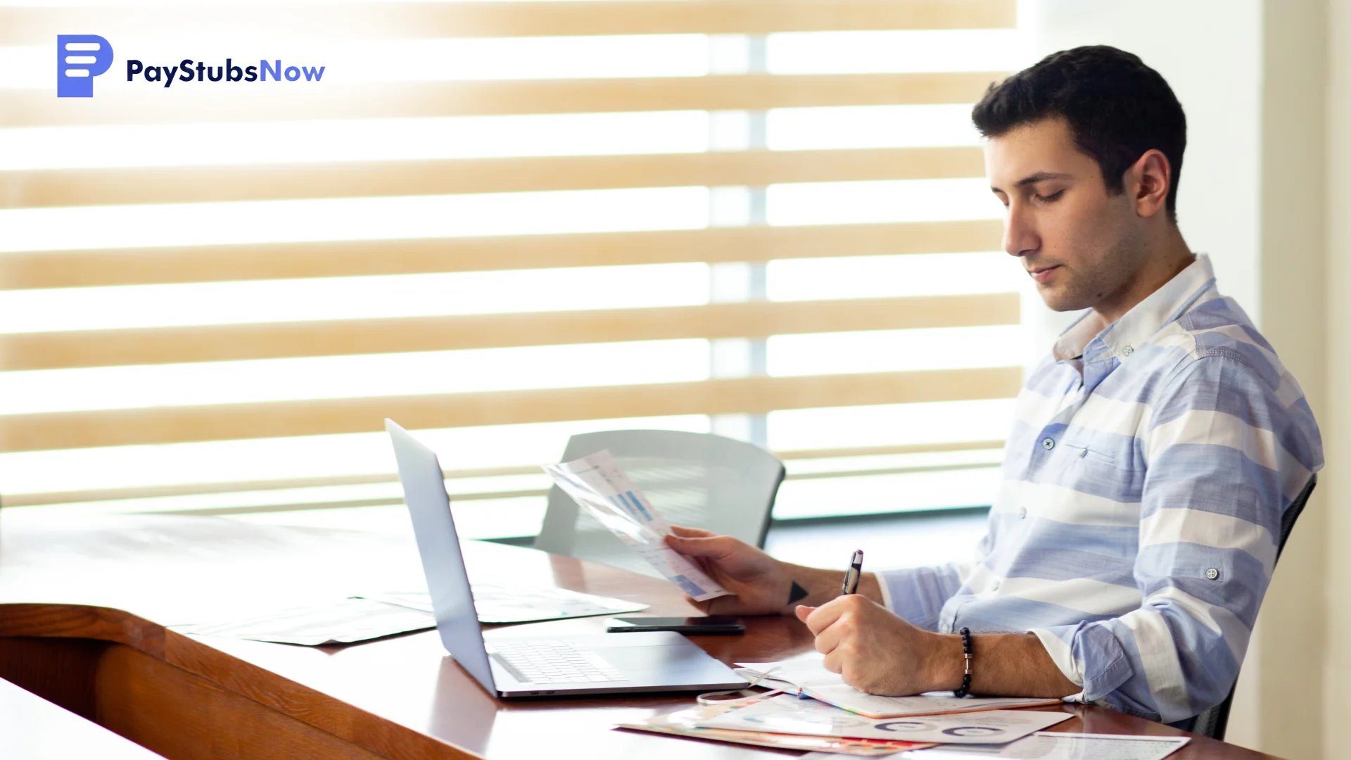 A man at a desk analyzing reports for misclassification red flags.