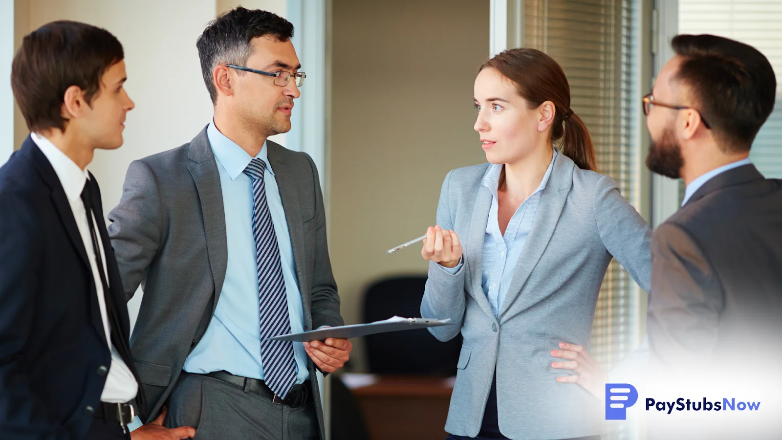 Professionals having a serious discussion about the differences of invoice vs receipt for reimbursements and taxes.